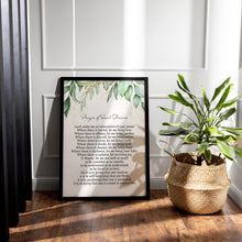 Load image into Gallery viewer, Prayer of Saint Francis Print – Peace Prayer Wall Art – Christian Home Decor – Religious Gift – Framed or Unframed
