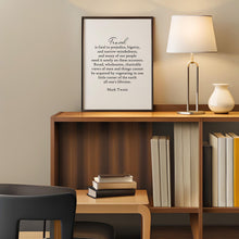 Load image into Gallery viewer, Travel Quote Print Mark Twain "Travel is fatal to prejudice, bigotry, and narrow-mindedness..."
