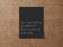 Load image into Gallery viewer, Skye Boat Song Sing me a song of a lass that is gone Romantic Art Print bedroom decor Unframed lyrics print UNFRAMED
