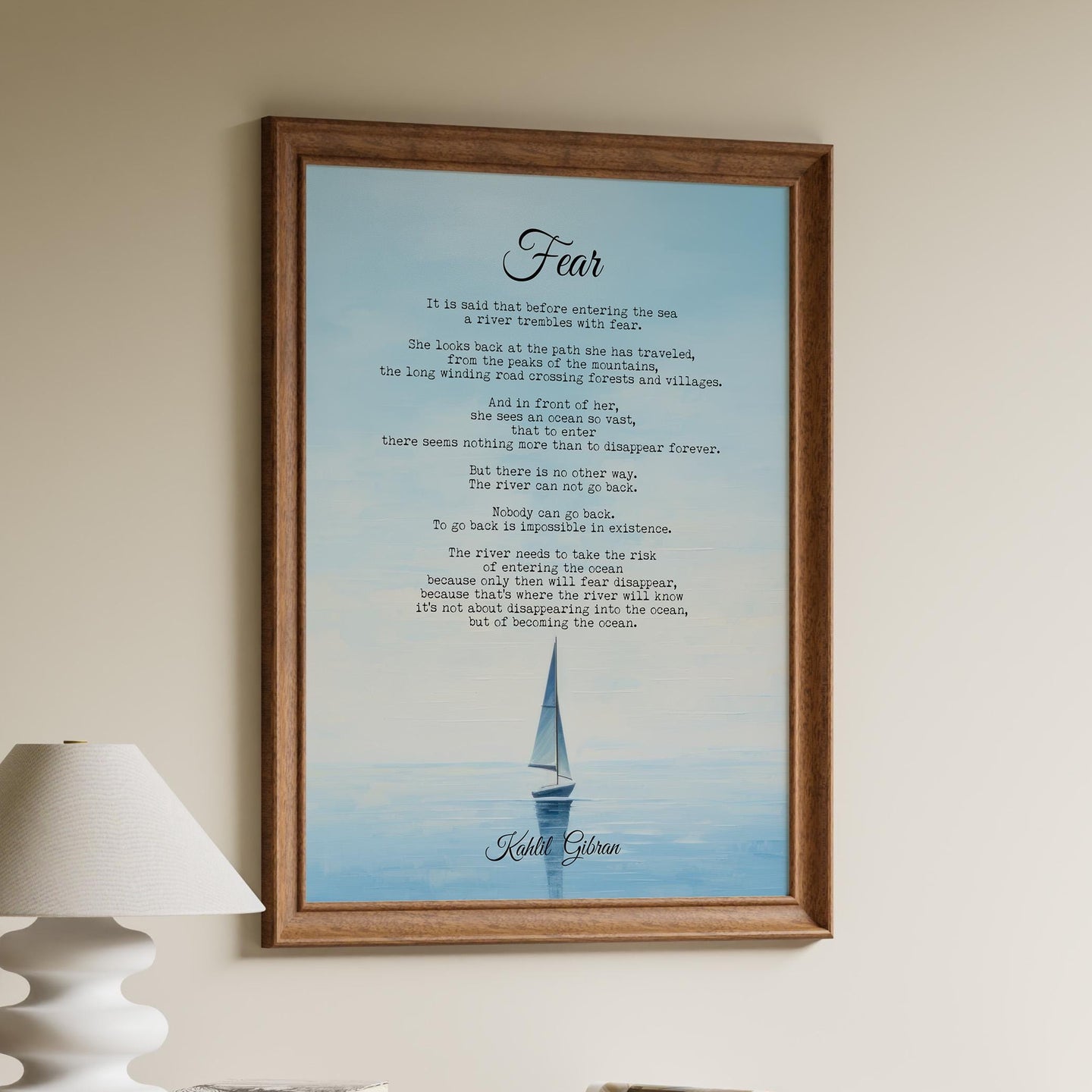 Fear Poem Print by Kahlil Gibran