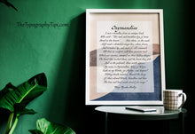 Load image into Gallery viewer, Ozymandias Poem Print by Percy Shelley - King of Kings Poem
