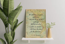 Load image into Gallery viewer, TS Eliot Quote Print Exploration Travel Quote Wall Art Prints, We shall not cease from exploration, Framed &amp; Unframed Options
