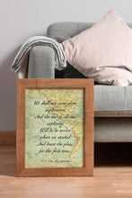 Load image into Gallery viewer, TS Eliot Quote Print Exploration Travel Quote Wall Art Prints, We shall not cease from exploration, Framed &amp; Unframed Options
