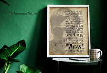 Load image into Gallery viewer, Hunter S Thompson Life should not be a journey to the grave... "Wow! What a Ride!” - literary print wall art - Framed And Unframed Options
