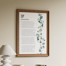 Load image into Gallery viewer, IF Rudyard Kipling Poem - Watercolor Eucalyptus Print - UNFRAMED - IF Poem
