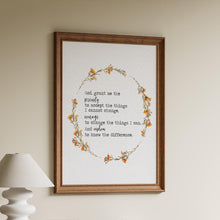 Load image into Gallery viewer, Serenity Prayer Art Print: AA Gifts, Sobriety Gift

