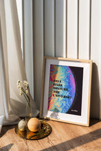 Load image into Gallery viewer, T.S. Eliot Quote Print "Do I Dare Disturb the Universe?" Literary Wall Art, Poetry Lover Gift, Psychedelic Poster, Framed or Unframed
