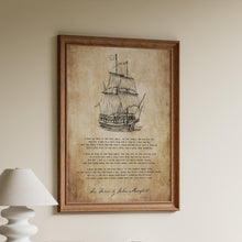 Load image into Gallery viewer, Sea Fever Poem Print, John Masefield Poetry Nautical Wall Art
