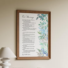Load image into Gallery viewer, On Marriage Poem Print By Kahlil Gibran Wedding Gift
