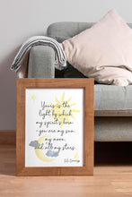 Load image into Gallery viewer, EE Cummings quote, Sun and Moon Wall art - you are my sun, my moon, and all my stars - Nursery Wall Art or Baby Shower Gift UNFRAMED
