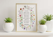 Load image into Gallery viewer, Charles Dickens, Great Expectations Book Quote Print "I loved her against reason"
