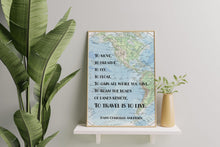 Load image into Gallery viewer, To Travel Is To Live Full Quote Print Hans Christian Andersen Quote - Framed &amp; Unframed Options
