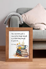 Load image into Gallery viewer, C.S. Lewis Quote Print: Tea and Books, Literary Wall Art
