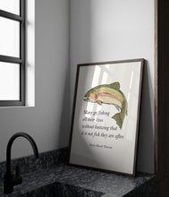 Load image into Gallery viewer, Fishing Quote Wall Art Henry David Thoreau
