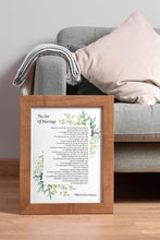 Load image into Gallery viewer, The Art Of Marriage Love Poem by Wilferd Arlan Peterson Wedding Poem Wall Art Ceremony Reading - Framed and Unframed Options

