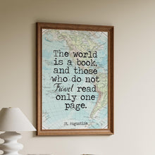 Load image into Gallery viewer, St. Augustine Travel Quote Print - Vintage Map Wall Art, Wanderlust Decor, Inspirational Travel Poster, Framed or Unframed

