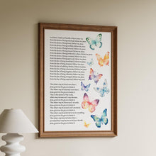 Load image into Gallery viewer, Litany of Humility Art: Butterfly Wall Art, Catholic Prayer, Modern Catholic Art
