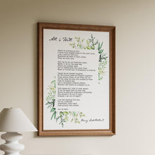 Load image into Gallery viewer, All Is Well Funeral Poem Henry Scott Holland - Death Is Nothing At All
