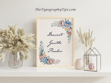 Load image into Gallery viewer, Dearest Gentle Reader Poster, Book Lover Gift
