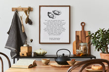 Load image into Gallery viewer, Ernest Hemingway Quote Print, As I ate the oysters... A Moveable Feast Book, Oyster Print in Black and White Unframed &amp; Framed Options
