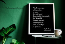 Load image into Gallery viewer, Ray Bradbury Quote Stuff your eyes with wonder, Fahrenheit 451 Book Quote Literary Print, Reading Nook Wall Art - Framed &amp; Unframed Options
