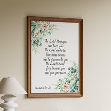 Load image into Gallery viewer, Numbers 6:24-26 “The Lord bless you and keep you…” Prayer Print Scripture Wall Decor
