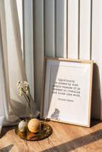 Load image into Gallery viewer, Thomas Edison Quote Poster, Motivational Poster - “Opportunity is missed by most people..." - Inspirational print for Home
