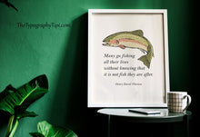 Load image into Gallery viewer, Fishing Quote Wall Art Henry David Thoreau
