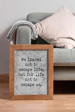 Load image into Gallery viewer, We Travel Not To Escape Life But For Life Not To Escape Us Unframed Travel Poster for Home - Vintage map Black and White Monochrome
