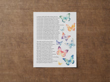 Load image into Gallery viewer, Litany of Humility Art: Butterfly Wall Art, Catholic Prayer, Modern Catholic Art
