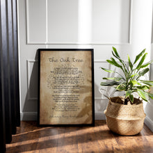 Load image into Gallery viewer, The Oak Tree Poem By Johnny Ray Ryder Jr Poem Poster Print
