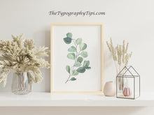 Load image into Gallery viewer, Eucalyptus Watercolour Print – Minimal Botanical Print
