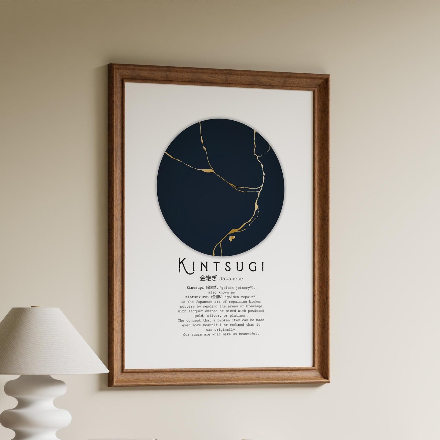 Kintsugi Definition Art Print: Japandi Wabi Sabi Wall Decor – The ...