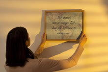 Load image into Gallery viewer, Vintage Map Travel Quote Print: "We travel not to escape life..."
