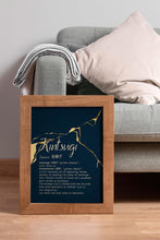 Load image into Gallery viewer, Kintsugi Wall Art Japanese Golden Repair Definition Print – Navy Blue and Gold Kintsukuroi Poster – Wabi Sabi Aesthetic Home Decor
