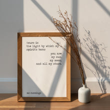 Load image into Gallery viewer, E.E. Cummings Quote Print – Romantic Poetry Wall Art, Literary Love Gift, Nursery Decor, Black &amp; White Minimalist Print, Kids Bedroom Decor

