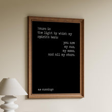 Load image into Gallery viewer, E.E. Cummings Quote Print – Romantic Poetry Wall Art, Literary Love Gift, Nursery Decor, Black &amp; White Minimalist Print, Kids Bedroom Decor
