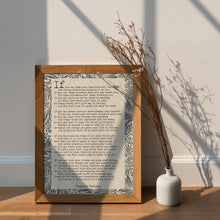 Load image into Gallery viewer, If Poem by Rudyard Kipling Print Vintage William Morris Style Wall Art

