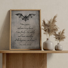 Load image into Gallery viewer, Dracula Quote Print Welcome Sign Gothic Wall Art - Literary Decor - Bram Stoker Poster - Victorian Horror Aesthetic - Vampire Welcome Sign
