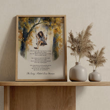 Load image into Gallery viewer, The Swing Poem Print Robert Louis Stevenson Art
