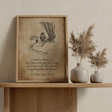 Load image into Gallery viewer, Winnie the Pooh Nursery Quote Print – A.A. Milne “I Think We Dream”
