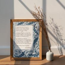 Load image into Gallery viewer, I carry your heart (I carry it in my heart) E.E. Cummings Poem - Anniversary Gift, Poem About Love - Framed And Unframed Options
