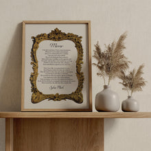 Load image into Gallery viewer, Sylvia Plath 'Mirror' Poem Print: Home Library Decor
