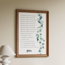 Load image into Gallery viewer, Prayer of St Francis Prayer For Peace "Lord, make me an instrument of your peace" Prayer Art Print Framed &amp; Unframed Options
