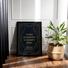 Load image into Gallery viewer, The Great Gatsby Print F Scott Fitzgerald Quote "So we beat on, boats against the current..."
