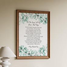 Load image into Gallery viewer, Do Not Stand At My Grave And Weep Poem Print Funeral Favors
