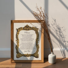 Load image into Gallery viewer, Sylvia Plath 'Mirror' Poem Print: Home Library Decor
