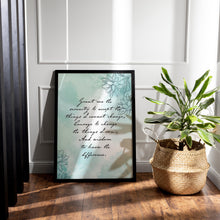 Load image into Gallery viewer, Serenity Prayer Print Non Religious Version Without God sobriety gift for 12 step recovery Framed &amp; Unframed Options
