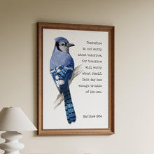 Load image into Gallery viewer, Matthew 6:34 Bible Verse Print – “Do Not Worry About Tomorrow”
