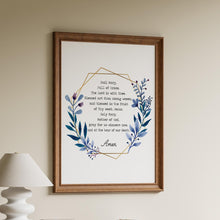 Load image into Gallery viewer, Hail Mary Prayer Print - Hail Mary Full of Grace - Unframed Prayer Print - Catholic Prayer UNFRAMED
